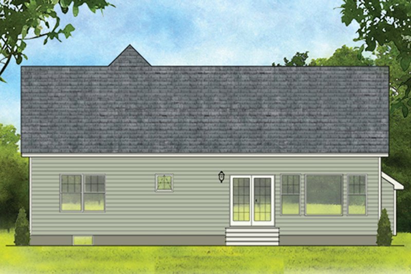 Dream House Plan - Exterior - Rear Elevation for Ranch House Plan #1010-180 - 2 bed, 2 bath