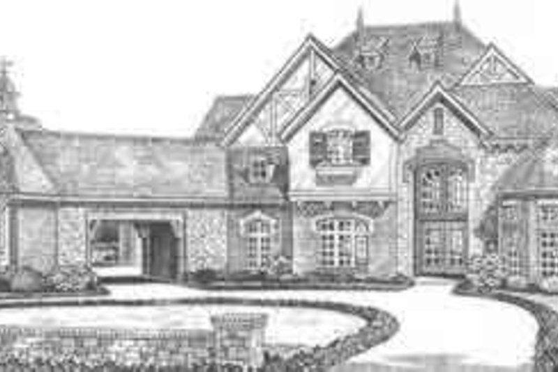 House Blueprint - European Exterior - Front Elevation Plan #310-519