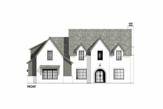 Exterior - Front Elevation 5 for Tudor House Plan #1096-50 - 4 bed, 3.5 bath