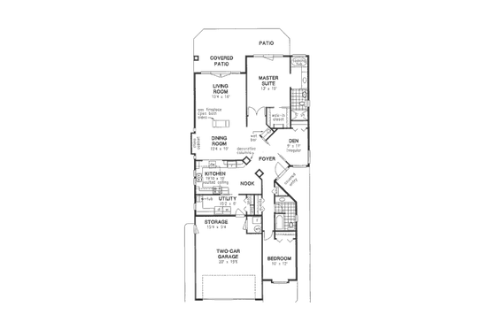 Floor Plan - Main Floor for European House Plan #18-9271 - 3 bed, 2 bath