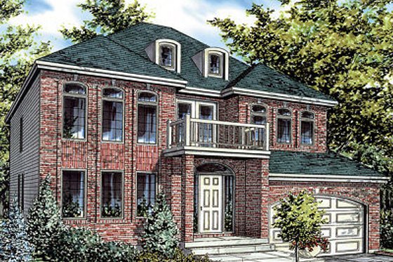 Exterior - Front Elevation for European House Plan #138-188 - 4 bed, 2.5 bath