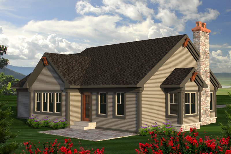 Home Plan - Exterior - Rear Elevation for Ranch House Plan #70-1189 - 2 bed, 2 bath