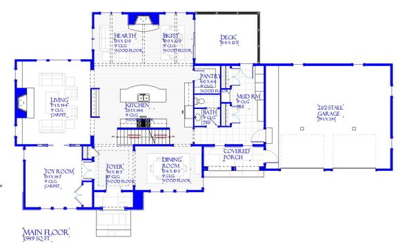 Architectural House Design - European Floor Plan - Main Floor Plan #901-143
