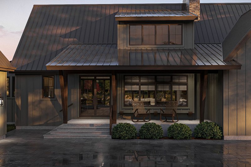 House Blueprint - Exterior - Covered Porch for Farmhouse House Plan #455-583 - 2 bed, 2 bath