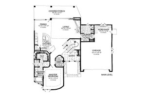 Floor Plan - Main Floor for Contemporary House Plan #942-55 - 3 bed, 4.5 bath