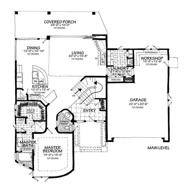 Contemporary Floor Plan - Main Floor Plan #942-55