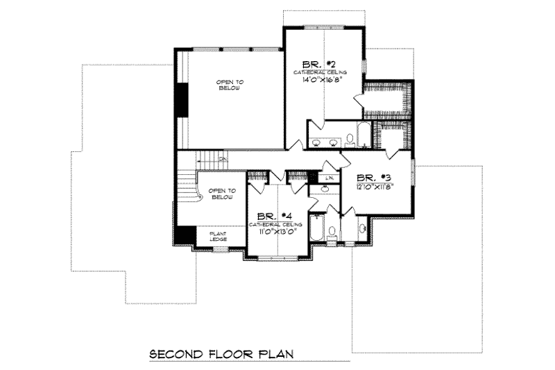 Dream House Plan - Floor Plan - Upper Floor for Traditional House Plan #70-508 - 4 bed, 3.5 bath