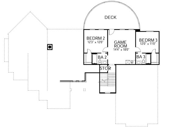 House Blueprint - Mediterranean Floor Plan - Upper Floor Plan #80-141