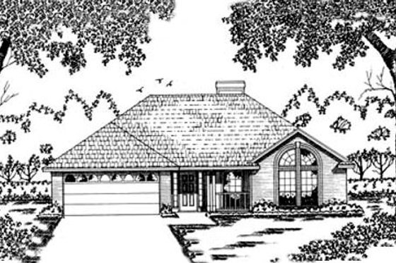 Exterior - Front Elevation for Traditional House Plan #42-104 - 3 bed, 2 bath