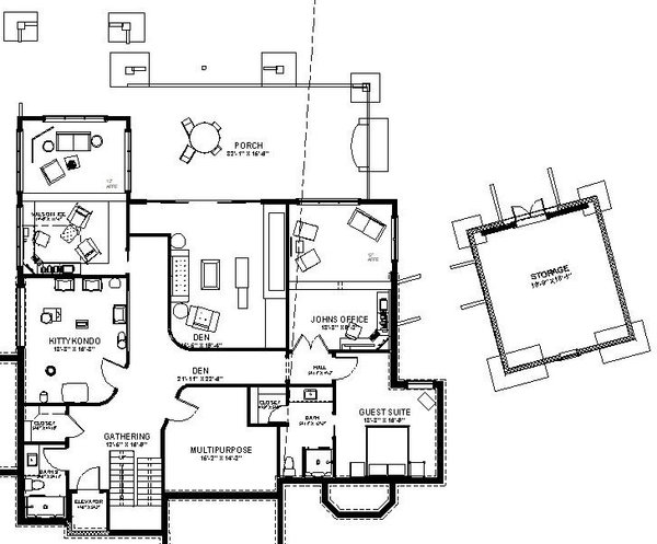 Modern Floor Plan - Lower Floor Plan #921-33