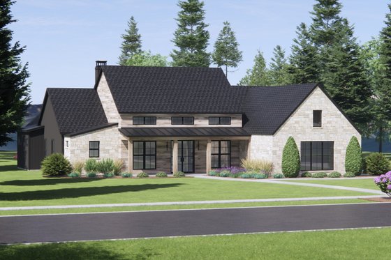 Exterior - Front Elevation 3 for Farmhouse House Plan #1096-57 - 4 bed, 4.5 bath