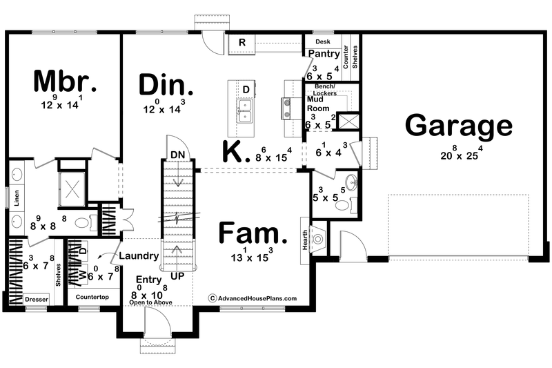 Home Plan - Floor Plan - Main Floor for Modern House Plan #455-343 - 3 bed, 2.5 bath