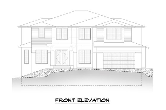 Exterior - Front Elevation 3 for Contemporary House Plan #1066-139 - 7 bed, 4.5 bath