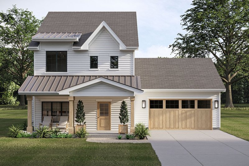House Blueprint - Exterior - Front Elevation 3 for Traditional House Plan #455-786 - 3 bed, 2.5 bath