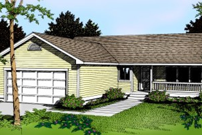 Architectural House Design - Ranch Exterior - Front Elevation Plan #91-103