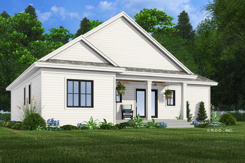 House Design - Exterior - Rear Elevation 2 for Farmhouse House Plan #51-1486 - 2 bed, 2 bath