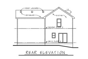Exterior - Rear Elevation for Craftsman House Plan #20-1213 - 3 bed, 2.5 bath