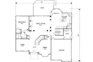 Floor Plan - Main Floor for Southern House Plan #129-162 - 5 bed, 4 bath