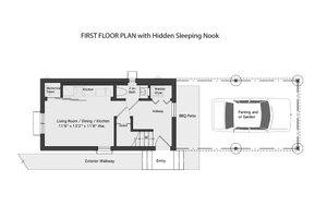 Floor Plan - Main Floor for Modern House Plan #905-5 - 2 bed, 2 bath