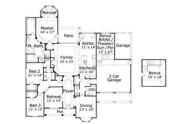 Traditional Floor Plan - Main Floor Plan #411-428
