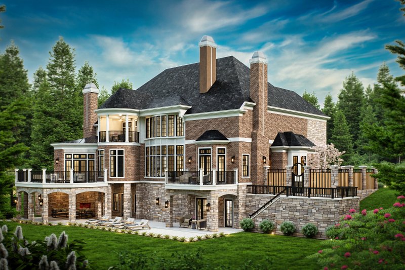 Architectural House Design - Exterior - Rear Elevation 2 for European House Plan #119-419 - 4 bed, 4.5 bath