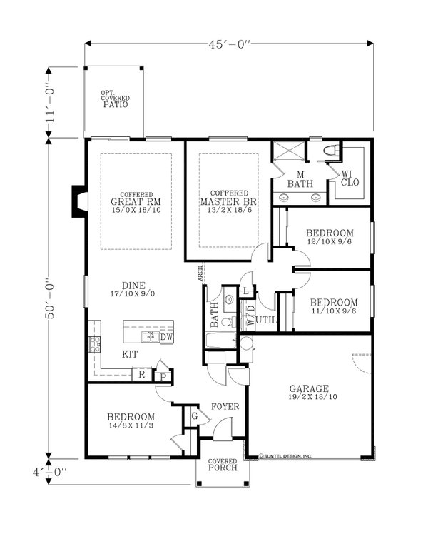 Craftsman Floor Plan - Main Floor Plan #53-681