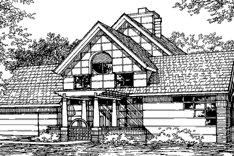 House Blueprint - Contemporary Exterior - Front Elevation Plan #320-953