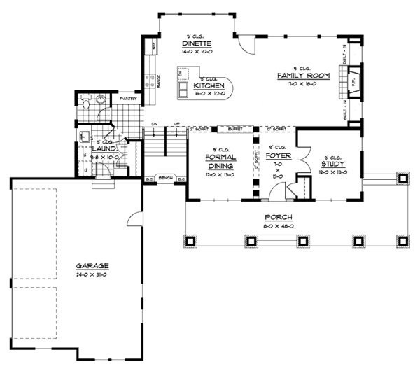 House Design - European Floor Plan - Main Floor Plan #51-637