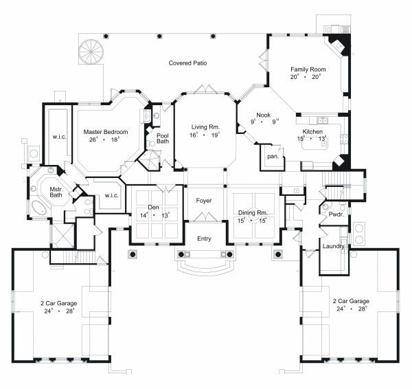 Dream House Plan - European Floor Plan - Main Floor Plan #417-444