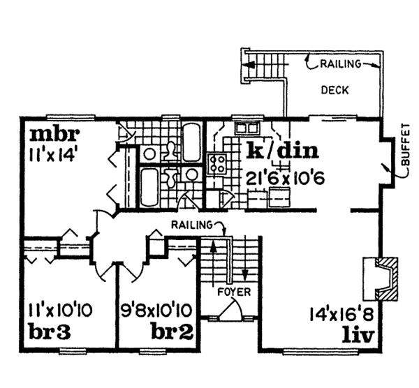 Home Plan - Contemporary Floor Plan - Main Floor Plan #47-753