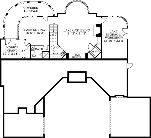 House Design - European Floor Plan - Lower Floor Plan #453-110