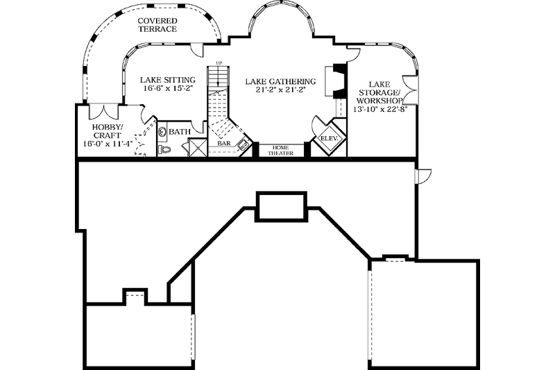 House Design - Floor Plan - Lower Floor for European House Plan #453-110 - 5 bed, 5.5 bath