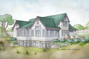 Exterior - Rear Elevation for Traditional House Plan #928-288 - 3 bed, 2.5 bath