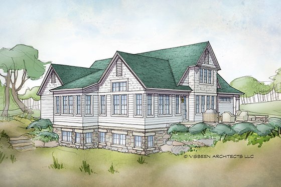 Exterior - Rear Elevation for Traditional House Plan #928-288 - 3 bed, 2.5 bath