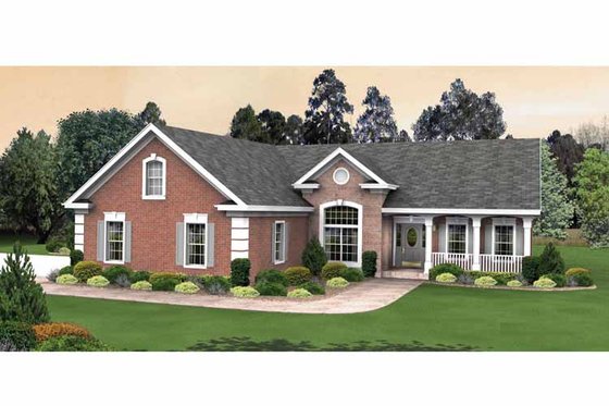 Exterior - Front Elevation 4 for Country House Plan #56-695 - 3 bed, 3 bath
