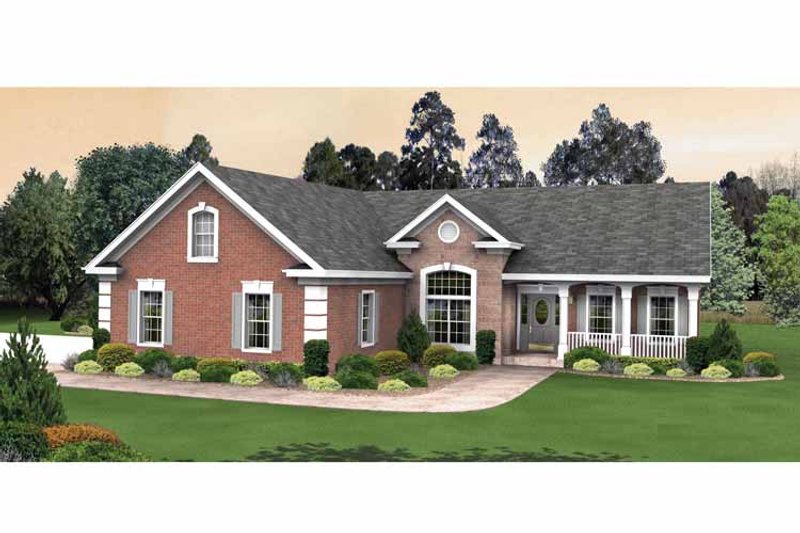 Home Plan - Exterior - Front Elevation 4 for Country House Plan #56-695 - 3 bed, 3 bath