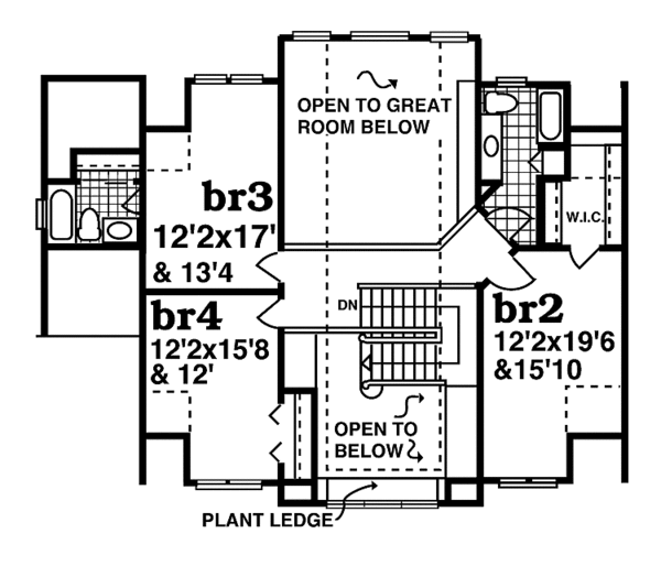 Dream House Plan - Craftsman Floor Plan - Upper Floor Plan #47-948