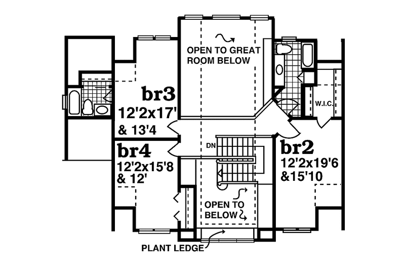 Architectural House Design - Floor Plan - Upper Floor for Craftsman House Plan #47-948 - 4 bed, 3.5 bath