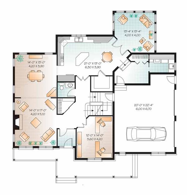 Home Plan - Country Floor Plan - Main Floor Plan #23-2556