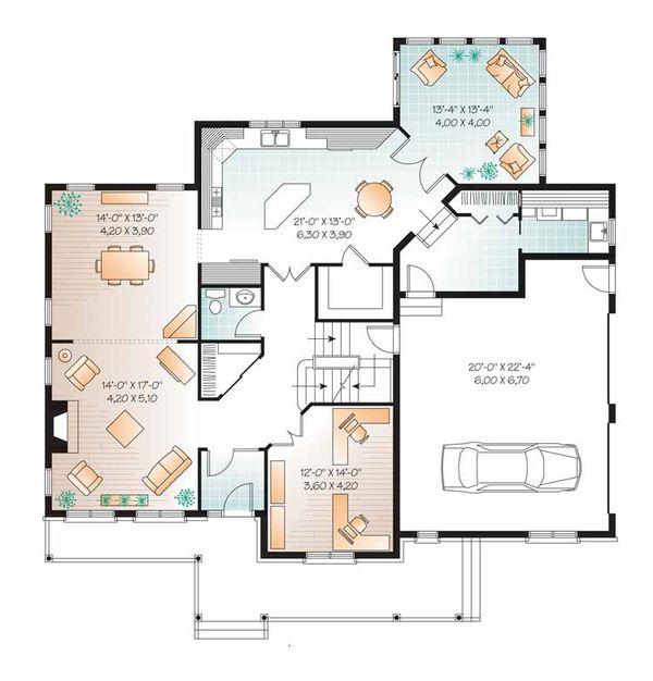 Dream House Plan - Country Floor Plan - Main Floor Plan #23-2556