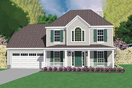 Exterior - Front Elevation for Traditional House Plan #81-465 - 3 bed, 2.5 bath