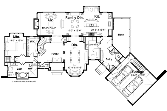 Floor Plan - Main Floor for Tudor House Plan #928-61 - 3 bed, 3 bath