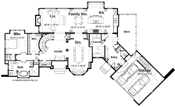 Architectural House Design - Tudor Floor Plan - Main Floor Plan #928-61