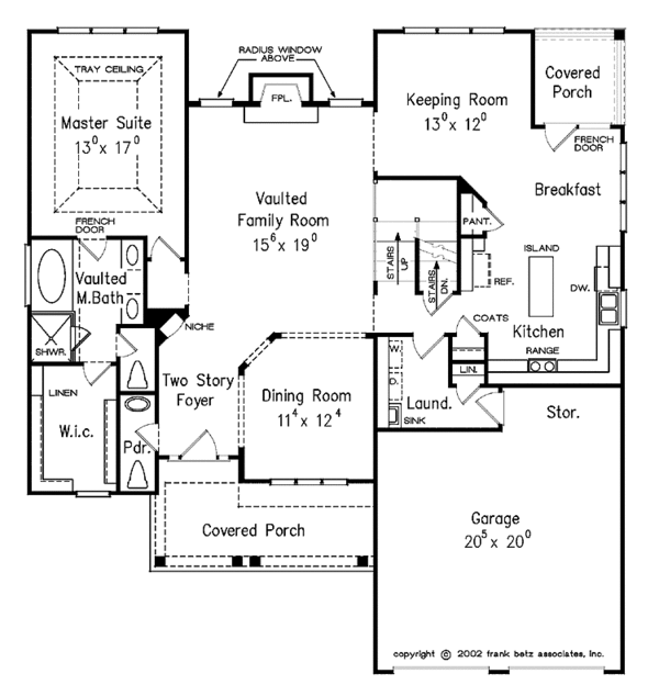 Home Plan - Colonial Floor Plan - Main Floor Plan #927-870