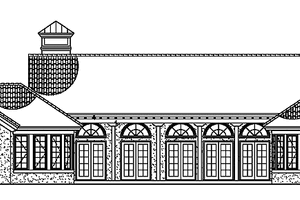 Exterior - Rear Elevation for Adobe / Southwestern House Plan #929-685 - 3 bed, 3.5 bath