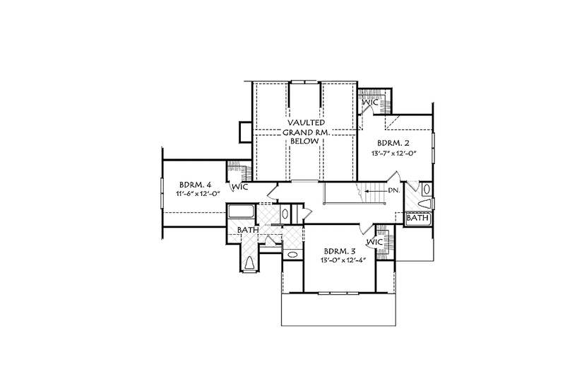 Home Plan - Floor Plan - Upper Floor for Craftsman House Plan #927-526 - 4 bed, 3.5 bath