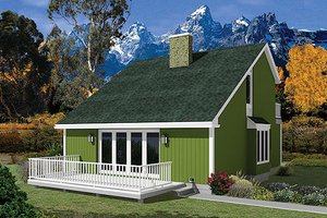 Cottage Exterior - Front Elevation Plan #57-485