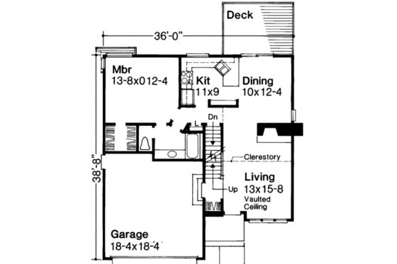Floor Plan - Main Floor House Plan #320-121 - 3 bed, 2 bath