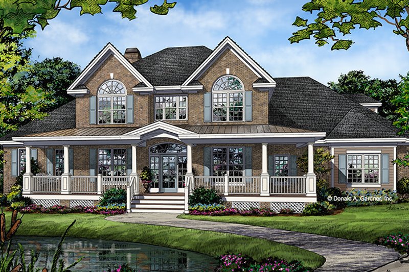 Dream House Plan - Traditional Exterior - Front Elevation Plan #929-1017