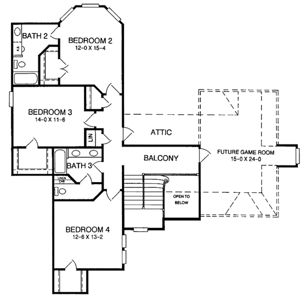 House Plan Design - Traditional Floor Plan - Upper Floor Plan #952-95
